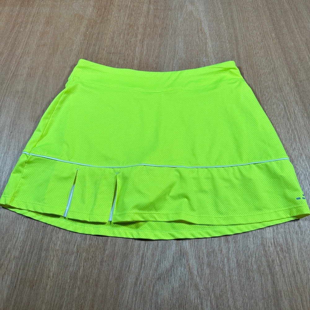 BCG Athletic Skort Women's M Neon Yellow Built In Shorts Tennis Running Medium